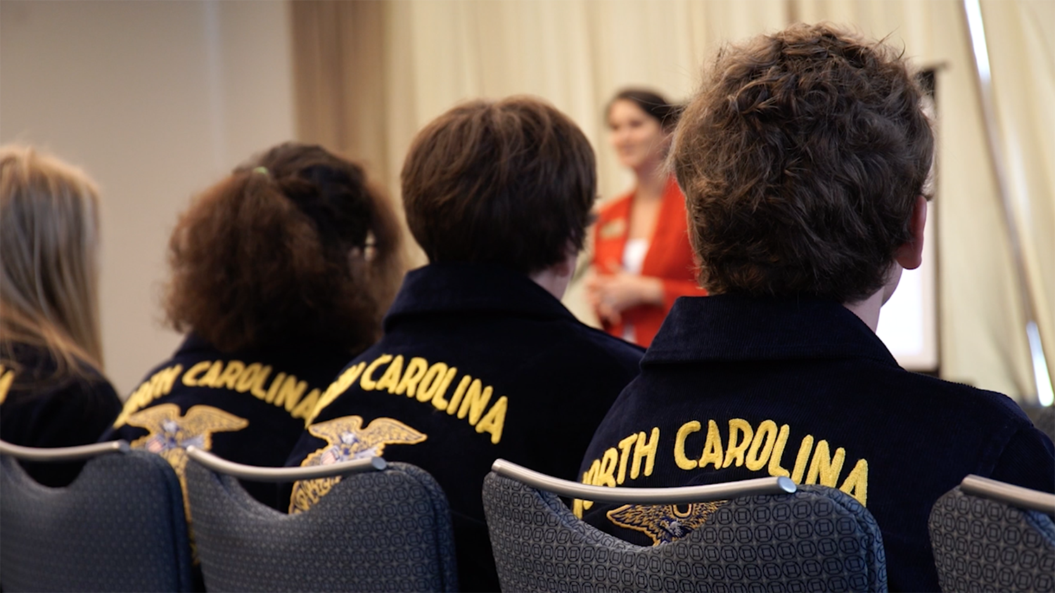 FFA students sitting during a session at annual convention in N.C.