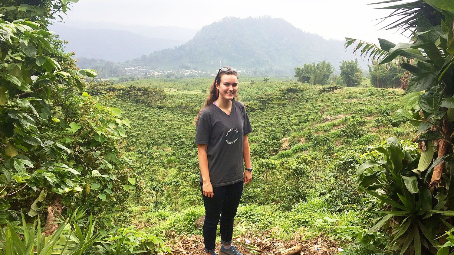 CALS student Kati Scruggs in the Guatemalan landscape