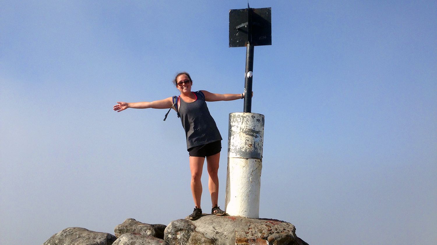 NCSU CALS Animal Science Senior Ruby Monn on top of a mountain