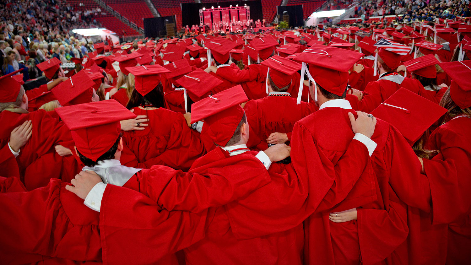 graduates at NC State commencement