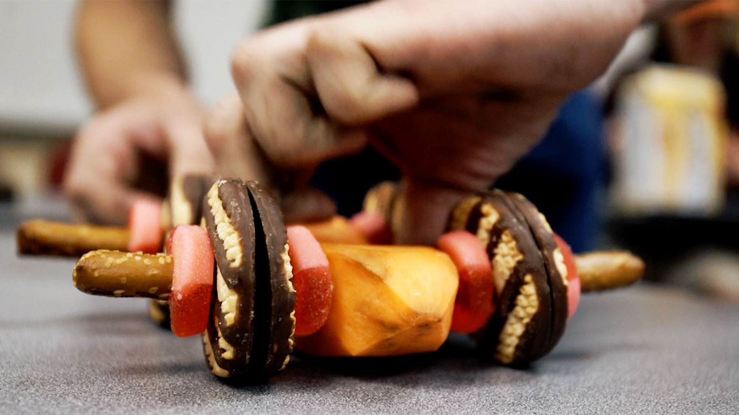miniature car made out of food