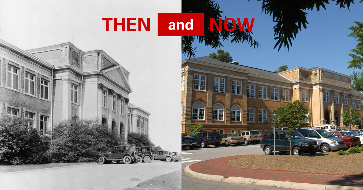 Patterson Hall then and now.