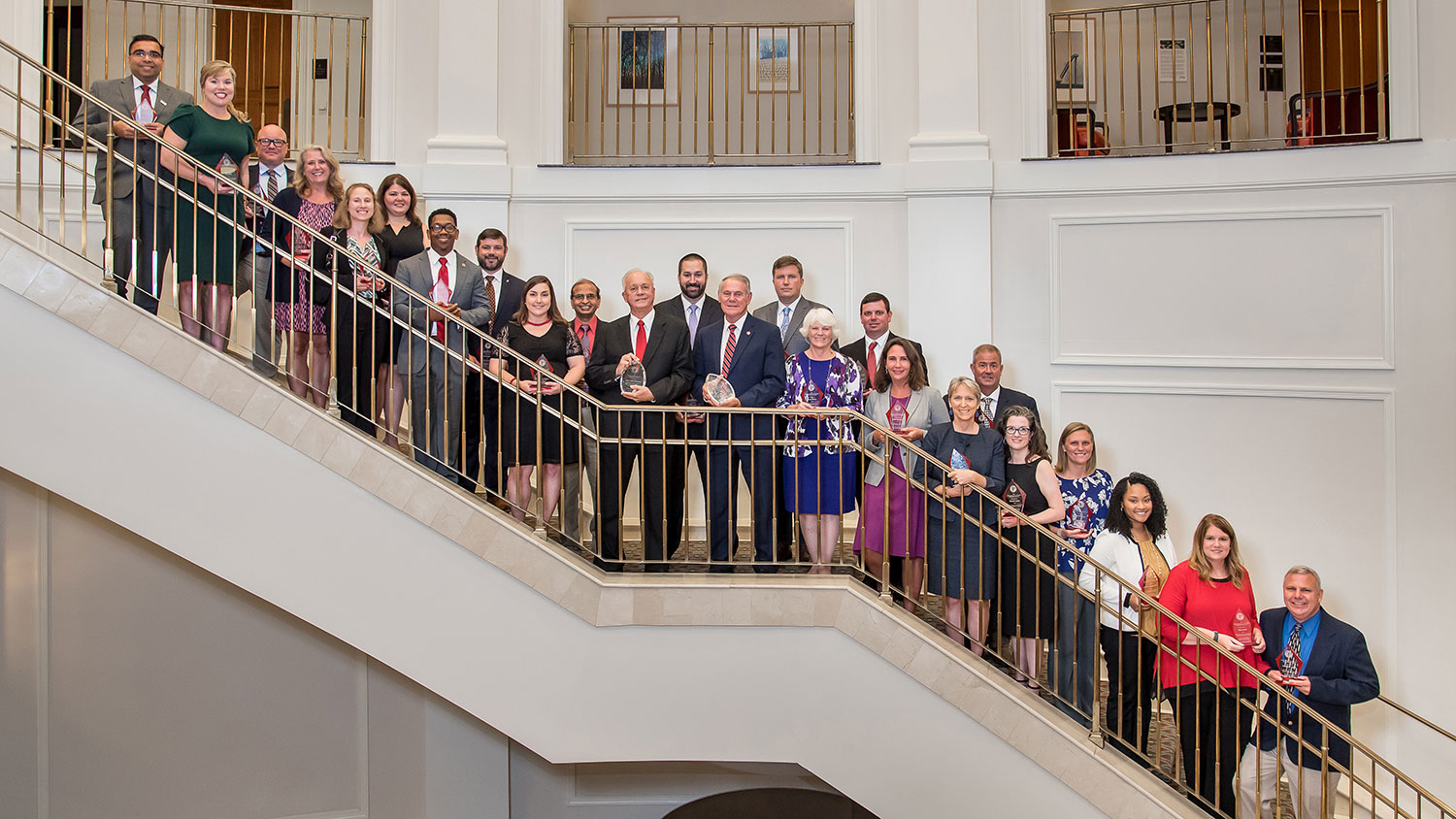 Group of people on a staircase