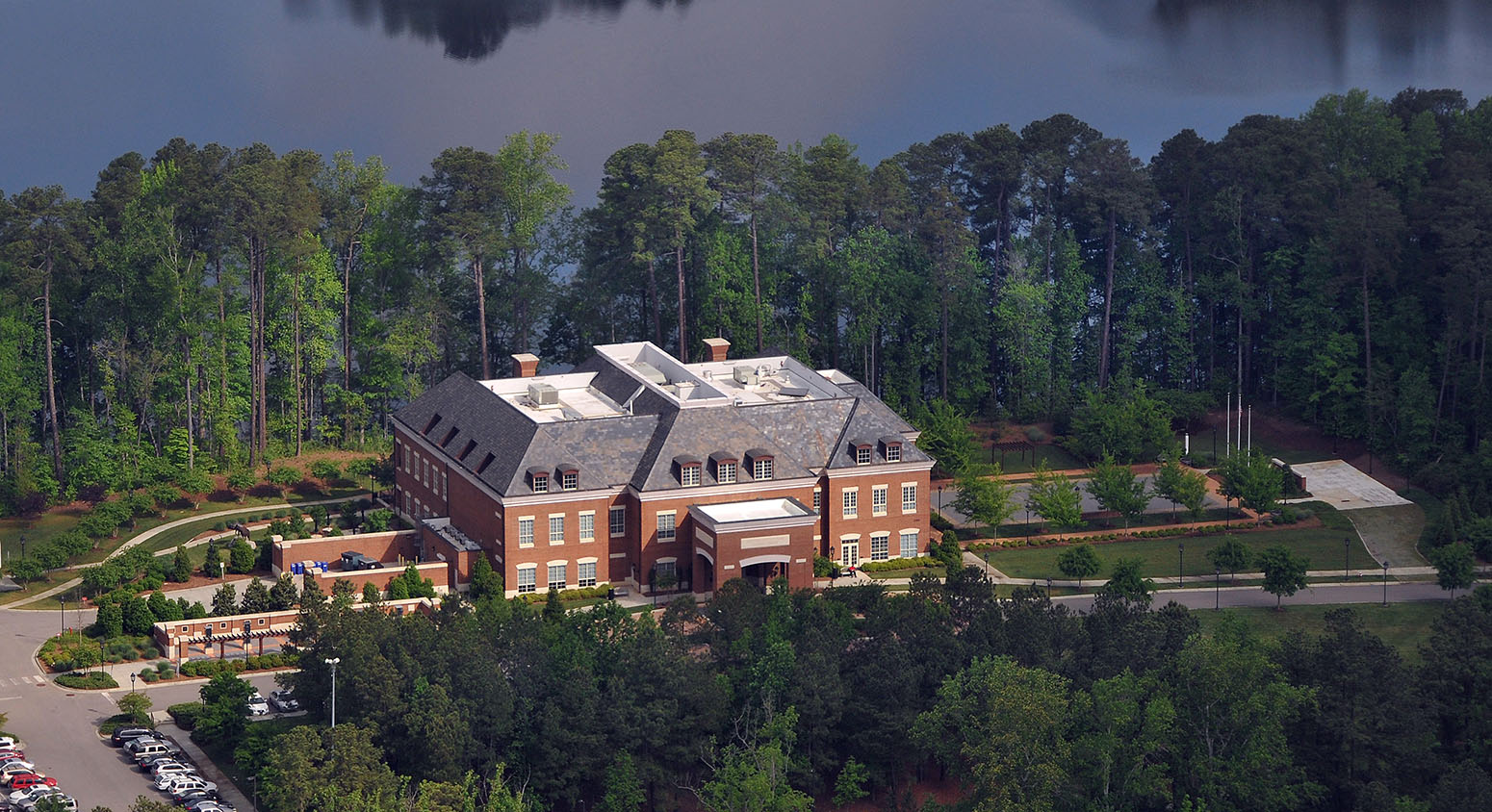 Aerial of Park Alumni building on Centennial Campus