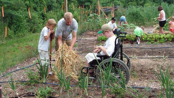 People in a community garden