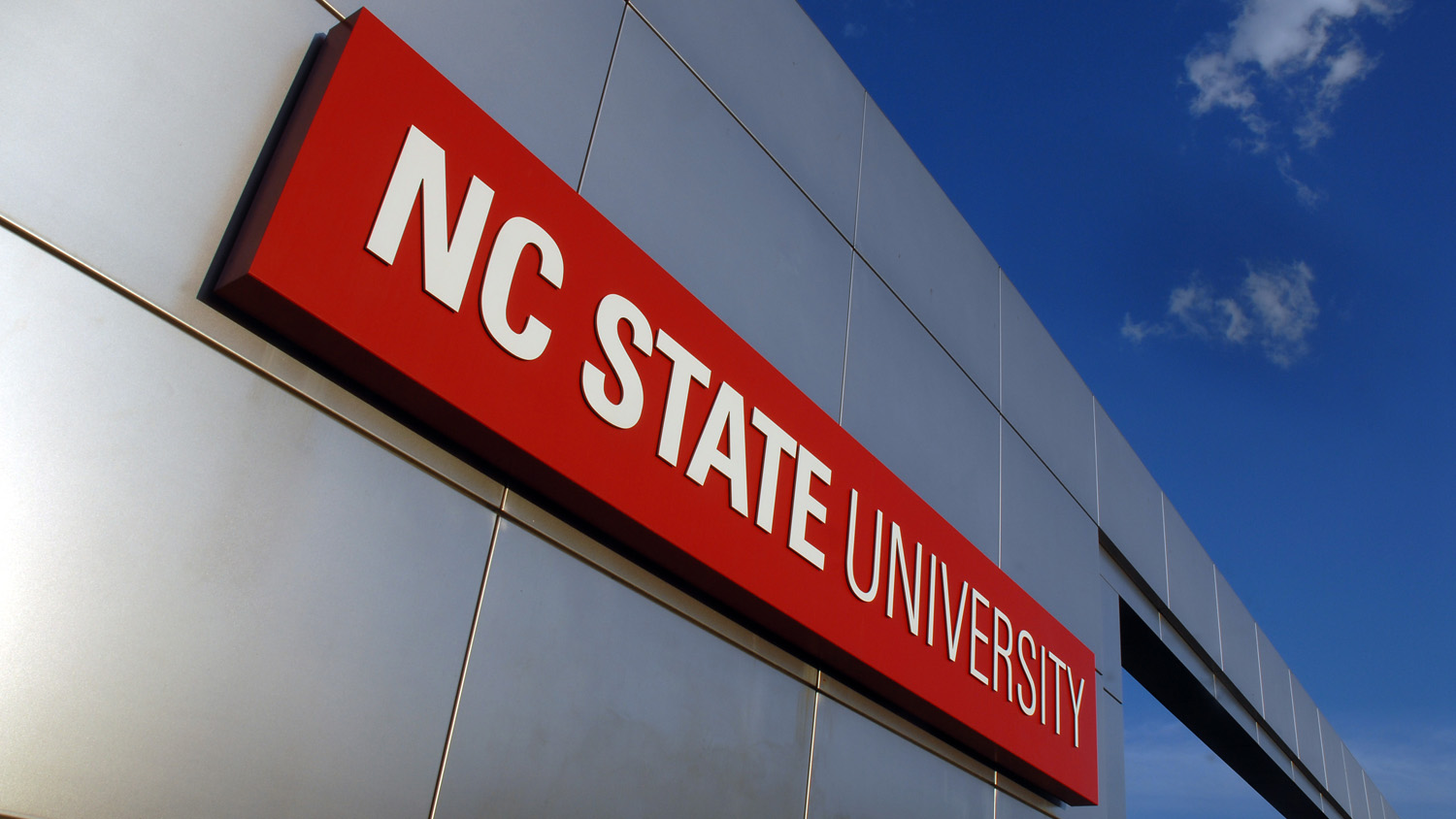 NC State University sign on metal background