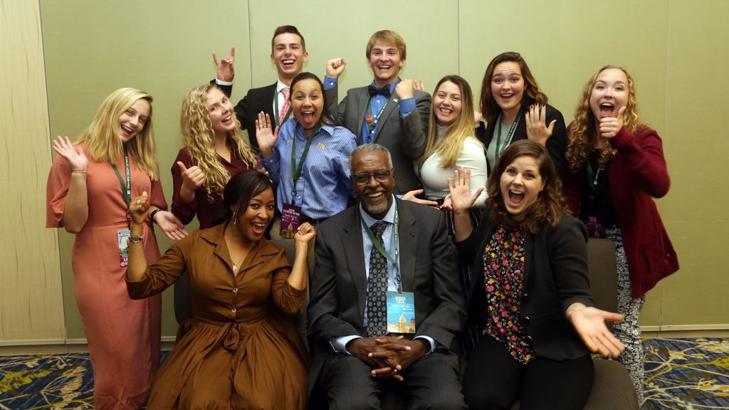 Andrew Berley with participants at the Global Youth Institute