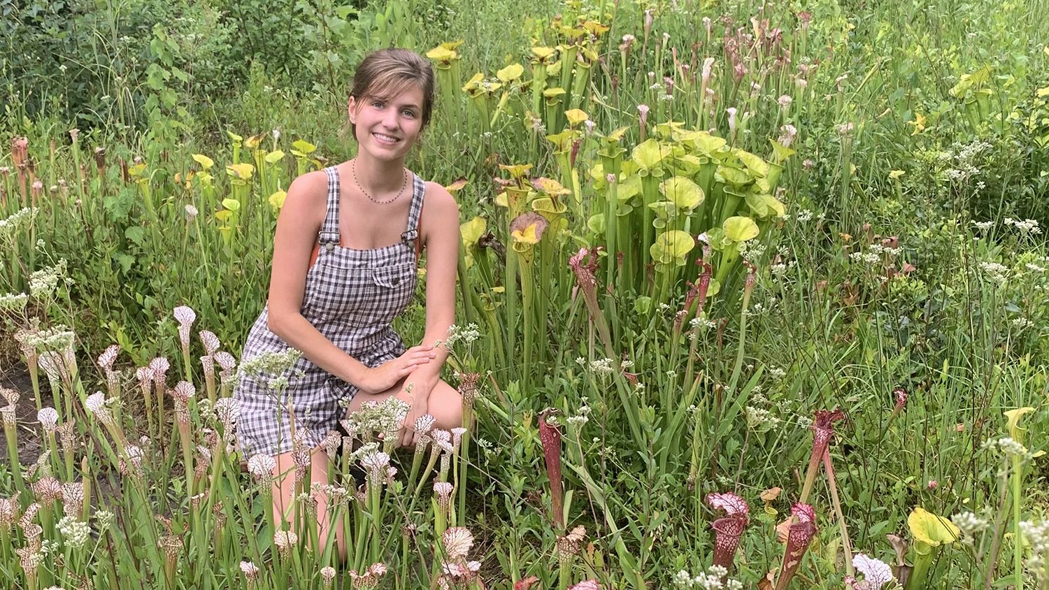 Holly del Grande in a field of carnivorous plants