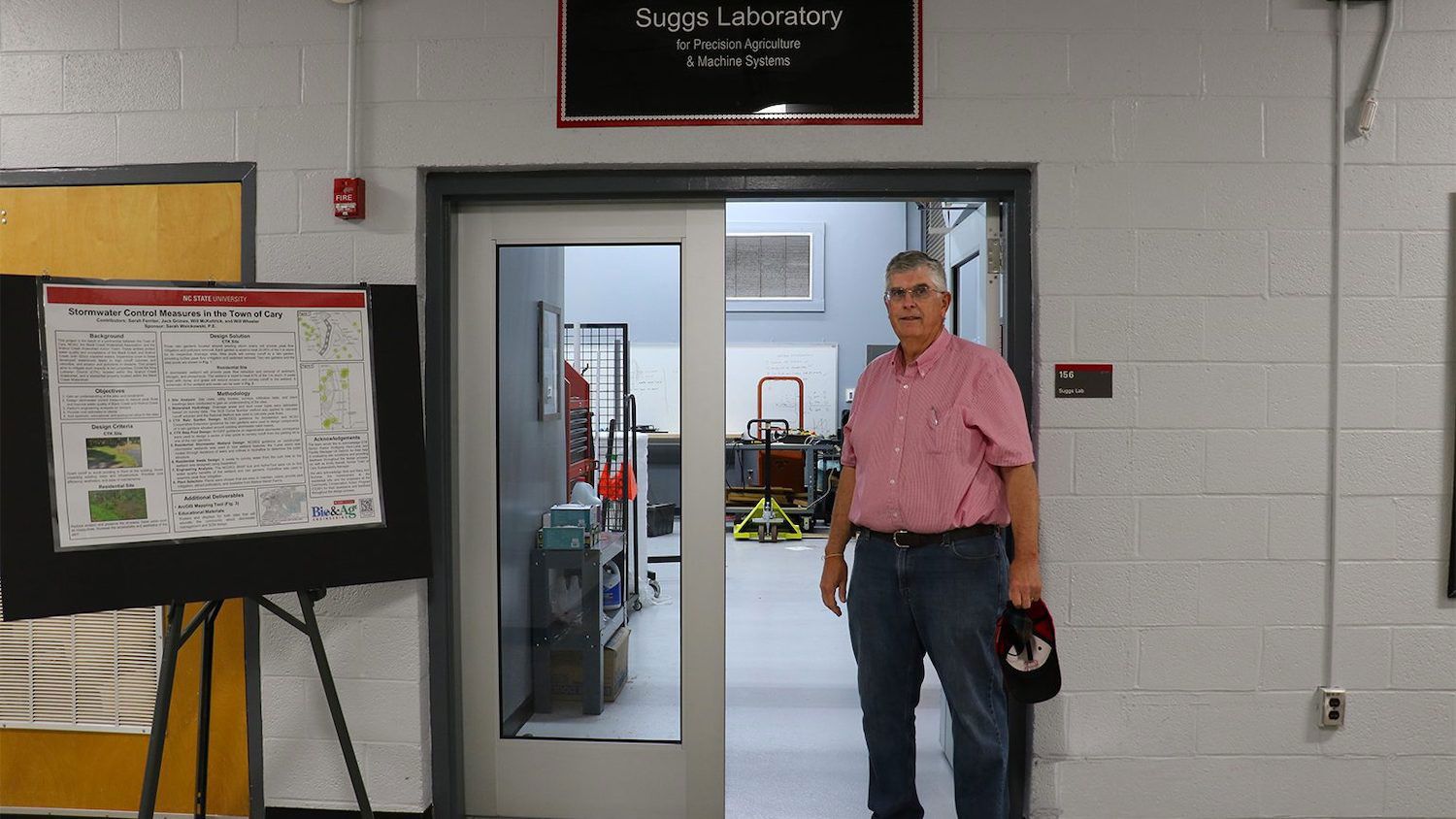Gary Roberson in front of the Suggs laboratory