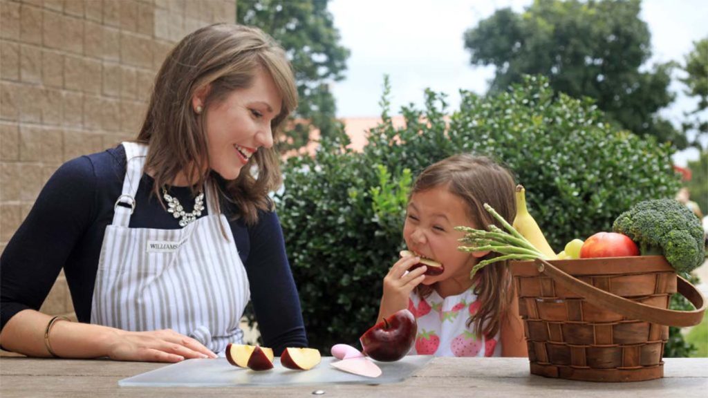 White woman with little girl