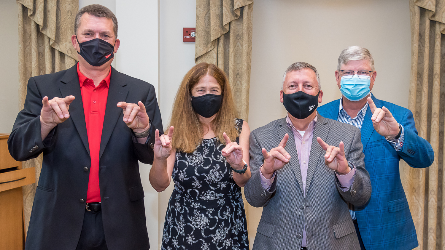 From left to right: Vern Hawkins, Janis McFarland, Richard Linton, and Steve Lommel