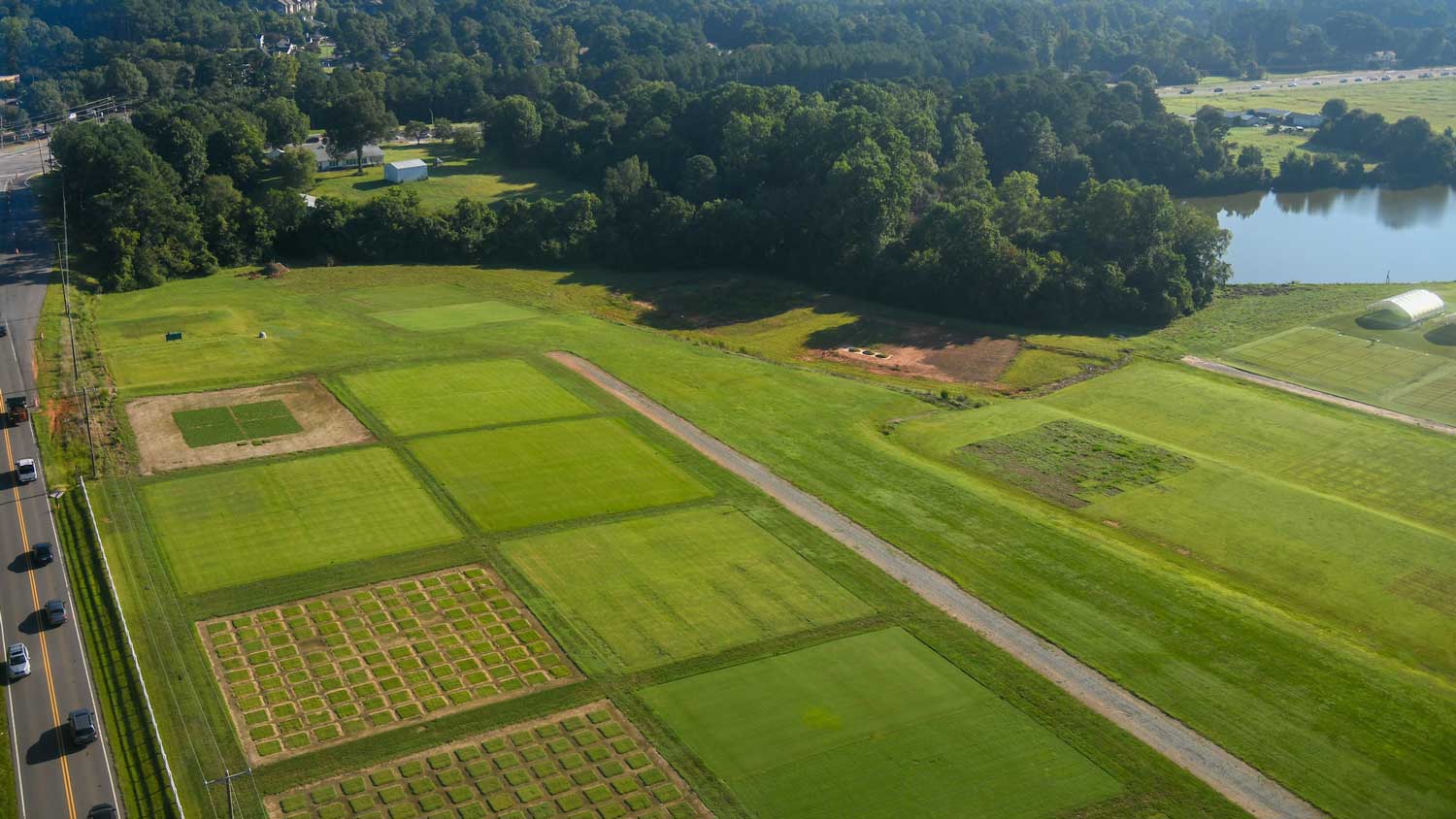 aerial photo of fields