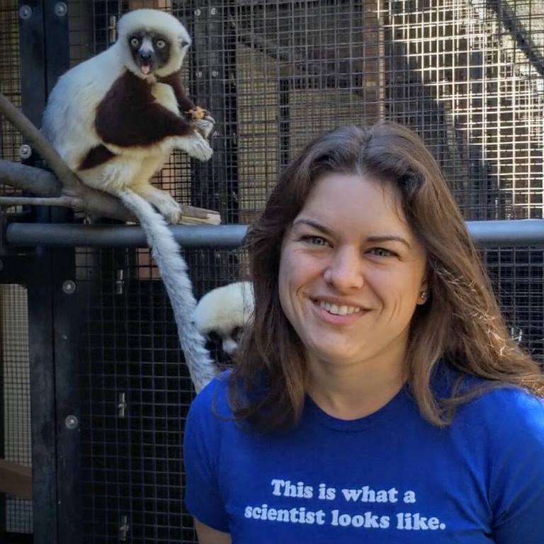 erin mckenney and a lemur