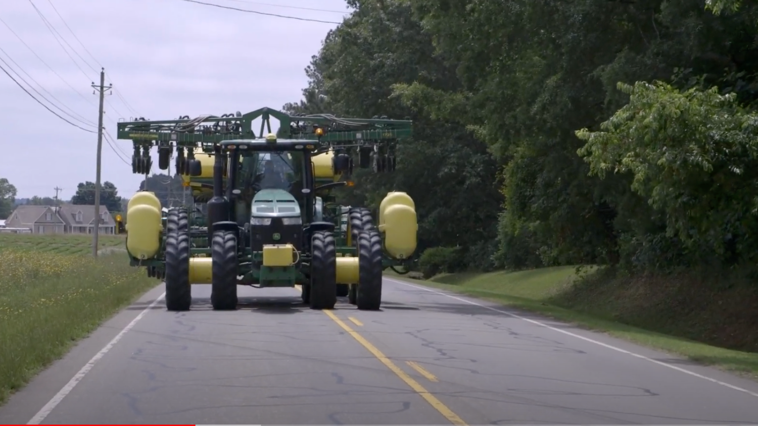farm equipment on rural road
