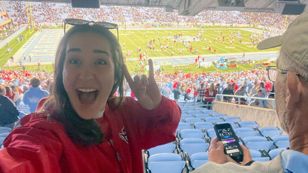 Woman at football game