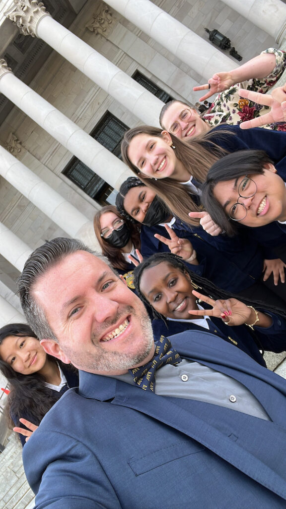 Jason Bullock with FFA students