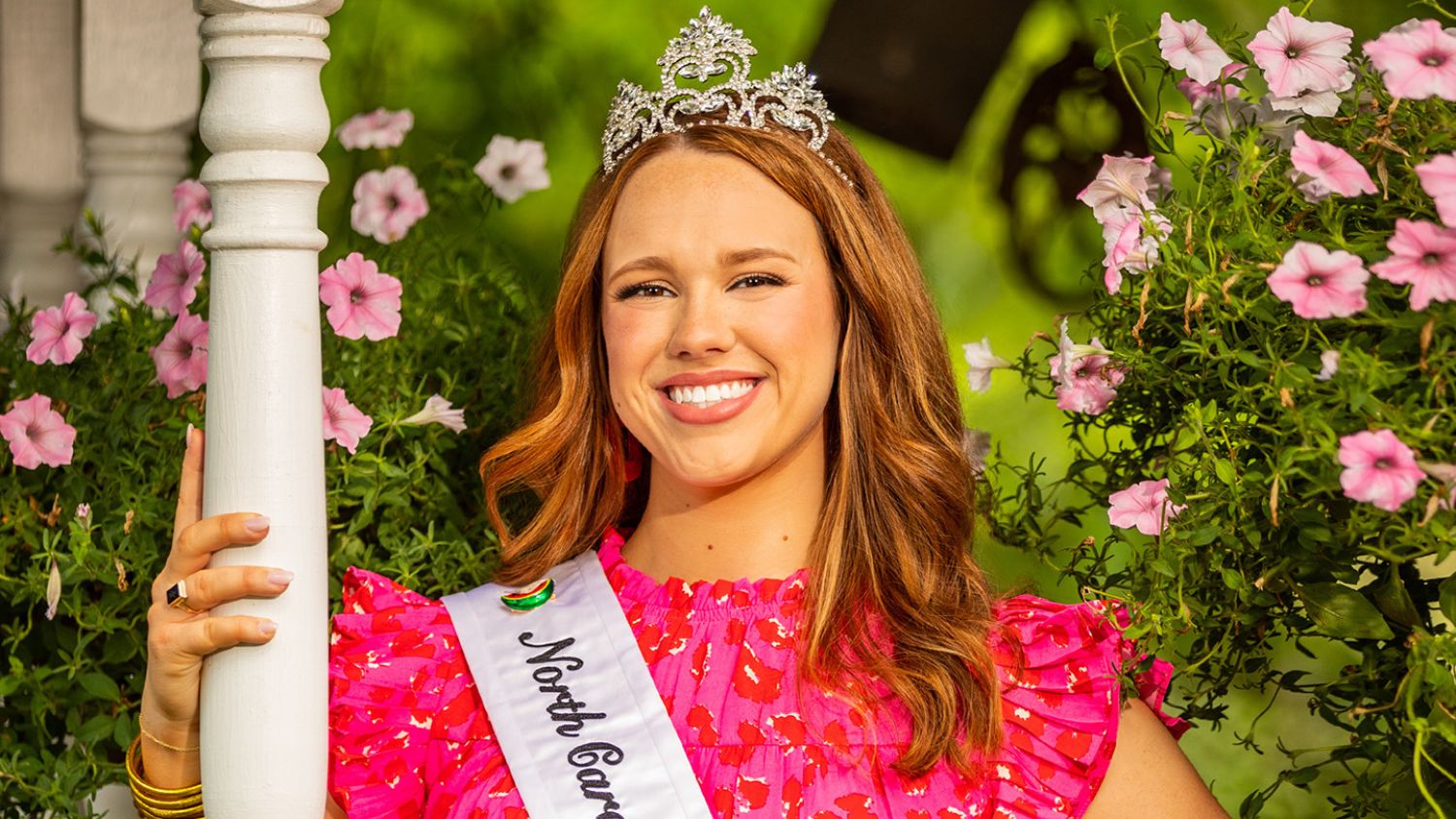 Gracy Peterson wearing her Watermelon Queen sash and crown