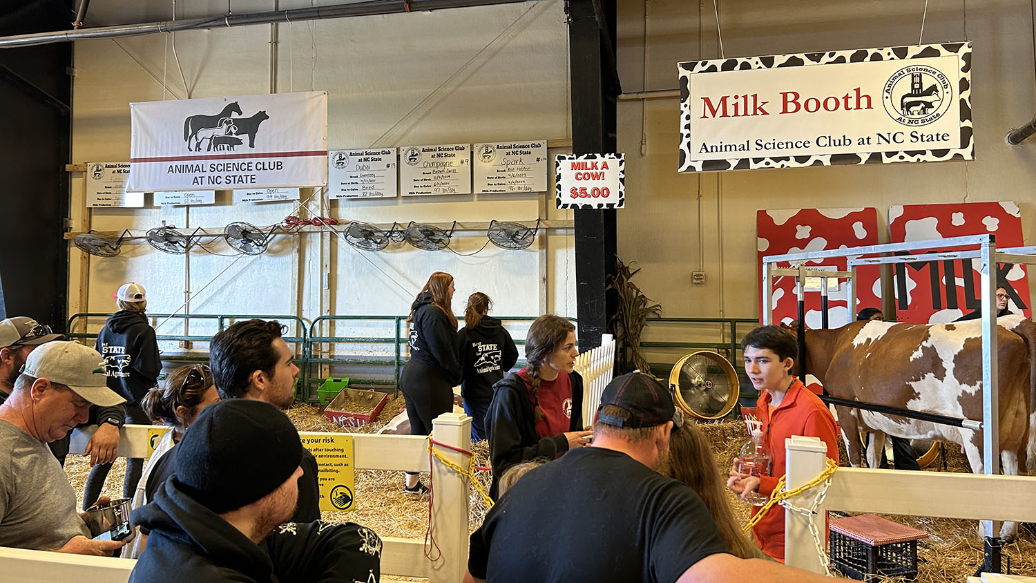 animal science club milk booth at the state fair
