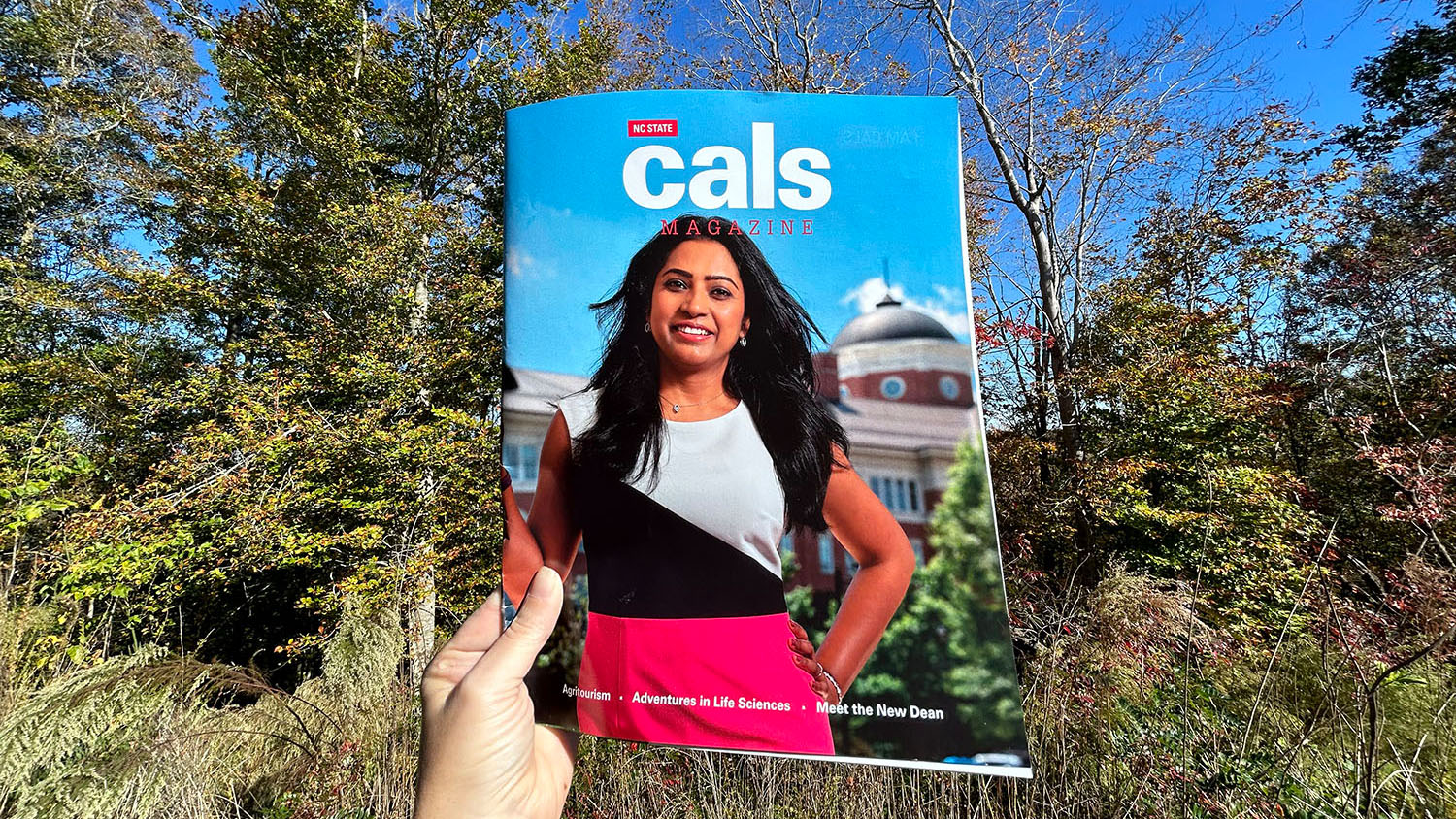 cals magazine cover against a wooded background