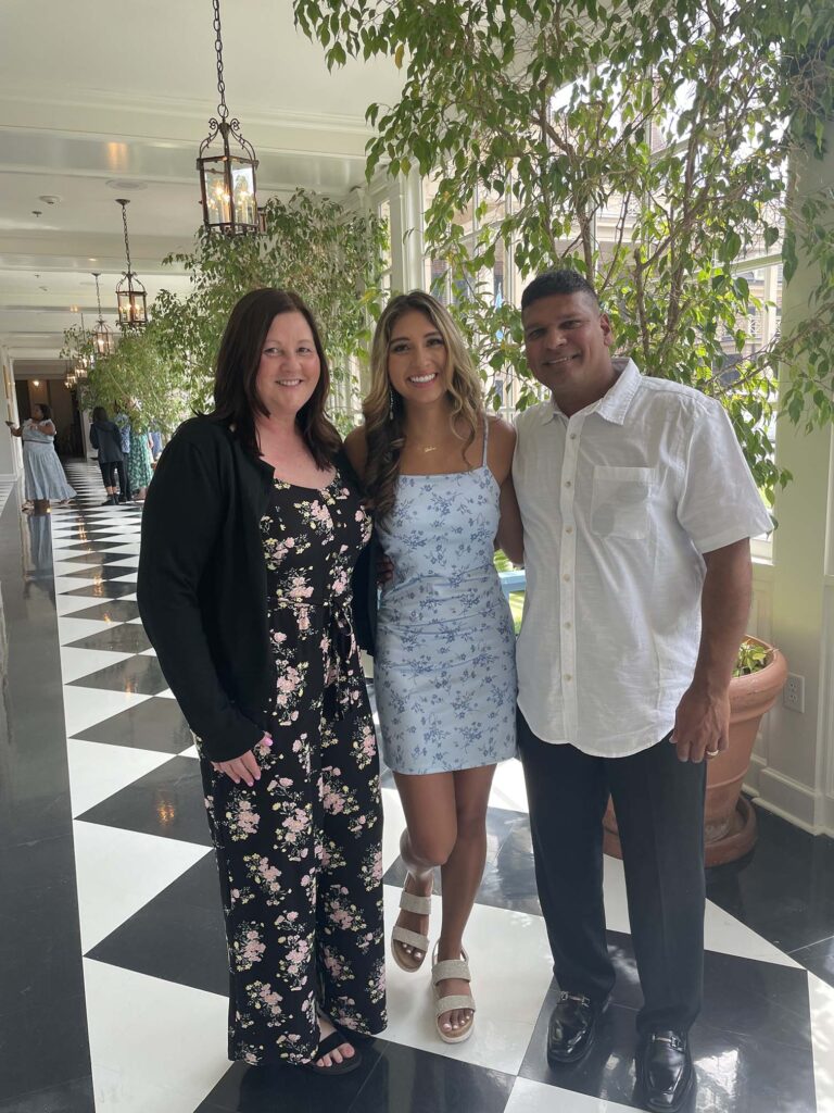 Young woman and her parents