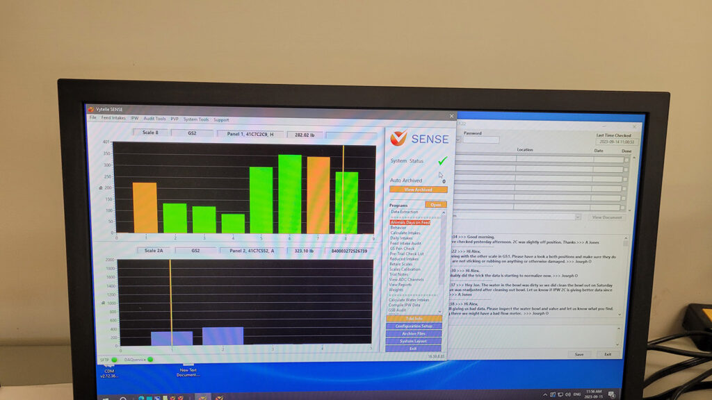 data charts on a computer screen