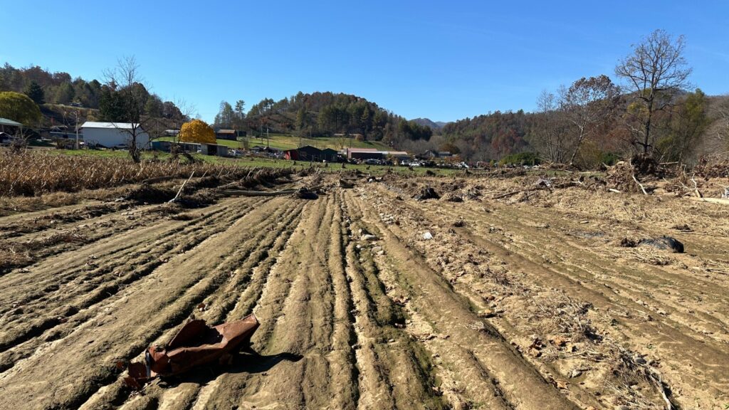 Sediment deposits in farm fields