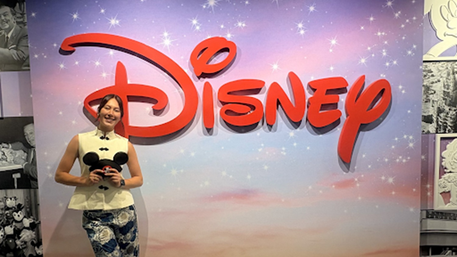 CALS student Trinity Forbes with Disney sign