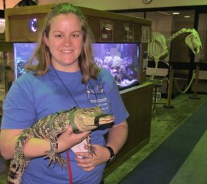 CALS animal science major Liz Hyde was among students getting hands-on experience at the herpetile handling lab.