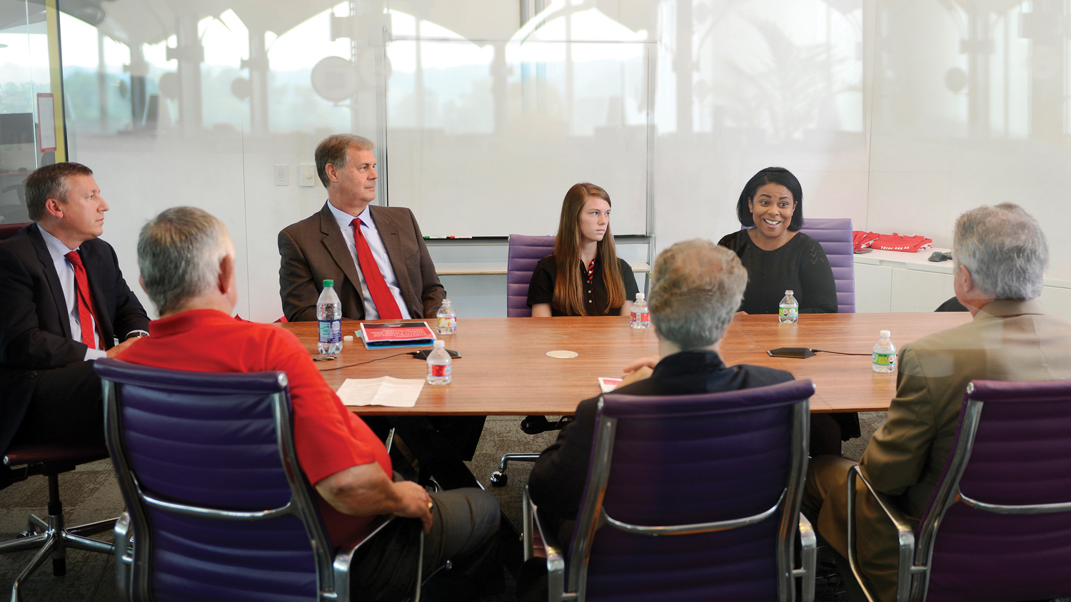 Participants at the Sept 2016 CALS Access Roundtable. From left: Richard Linton, Dan Weathington, Peter Daniel, Susan Jones, John Dole, Alexandria Graves, Jeff Mullahey