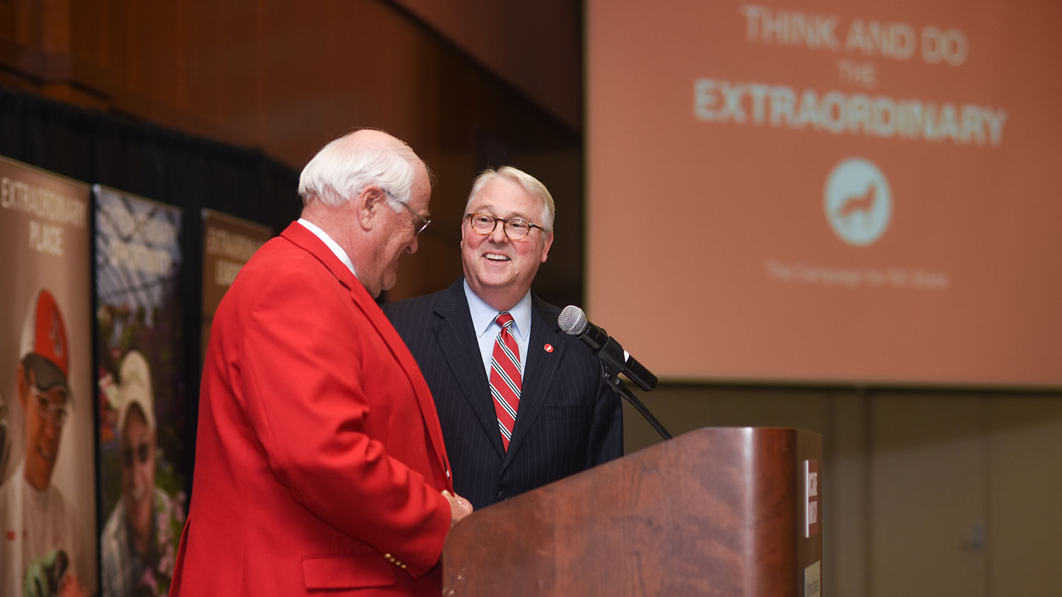 Lawrence Davenport and Chancellor Woodson at the CALS campaign kickoff event