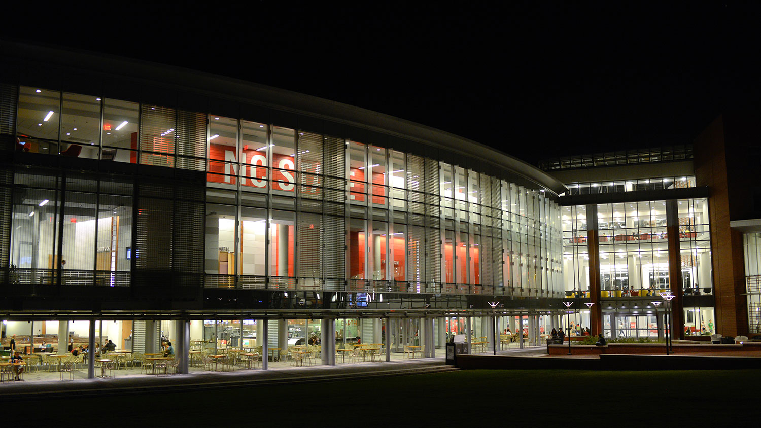 Talley Student Center at night