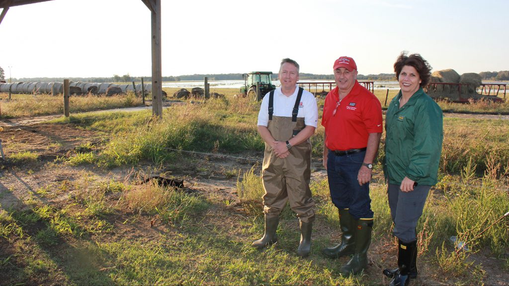 CALS Dean Richard Linton and associate deans after Hurricane Matthew