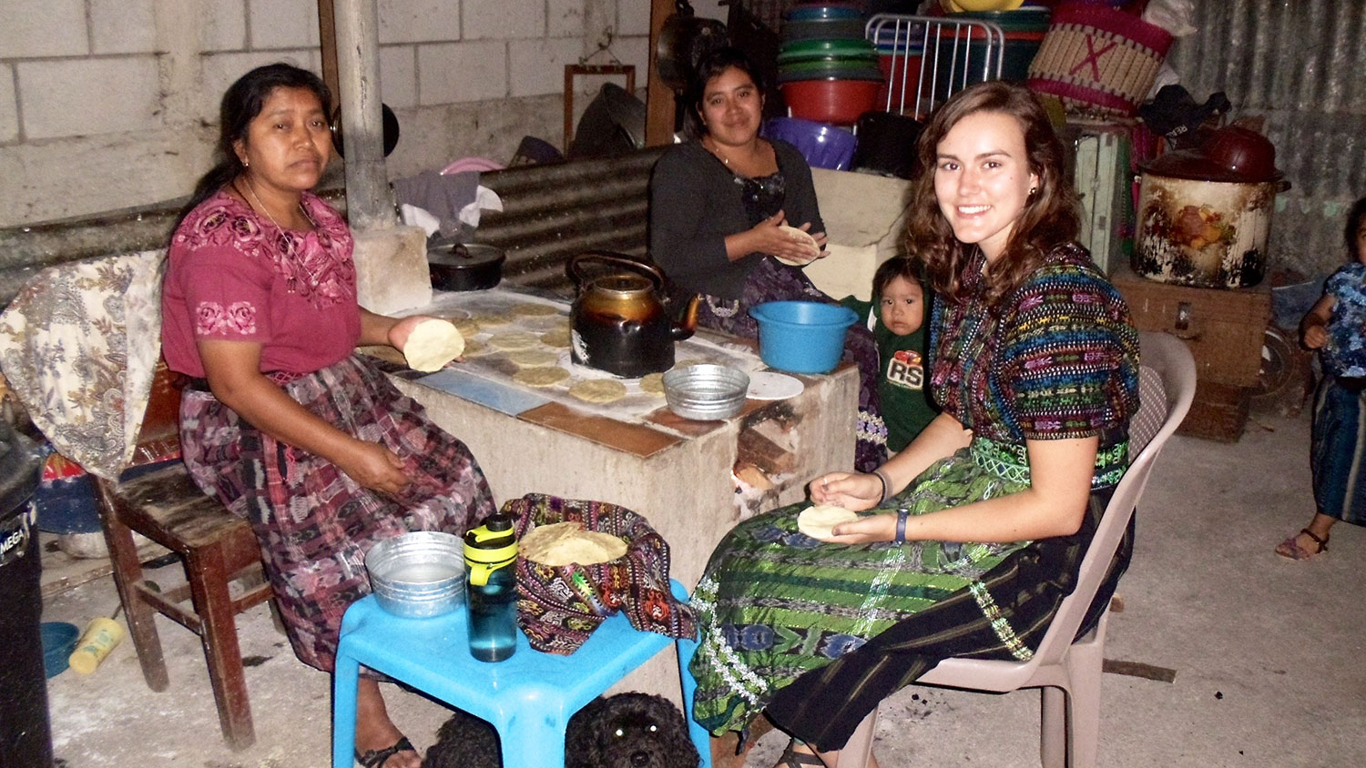 CALS student Kati Scruggs making tortillas in Guatemala
