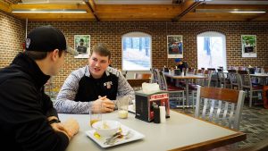 NCSU Animal Science major David Cox in Fountain Dining Hall.