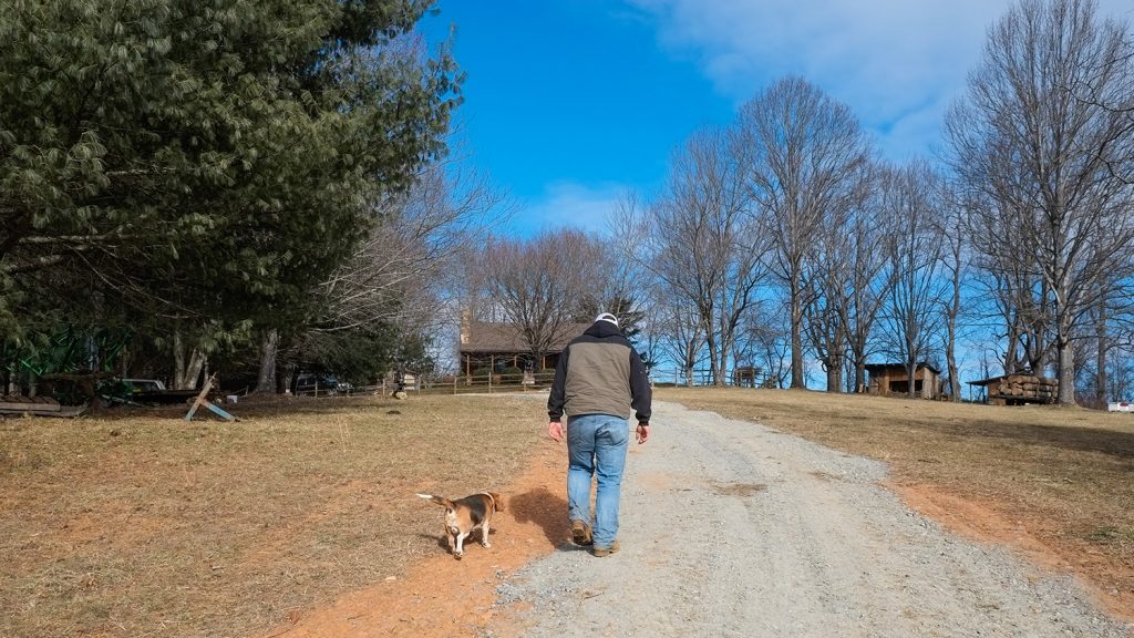 CALS Animal Science major David Cox on his parents' cattle farm in Sparta.