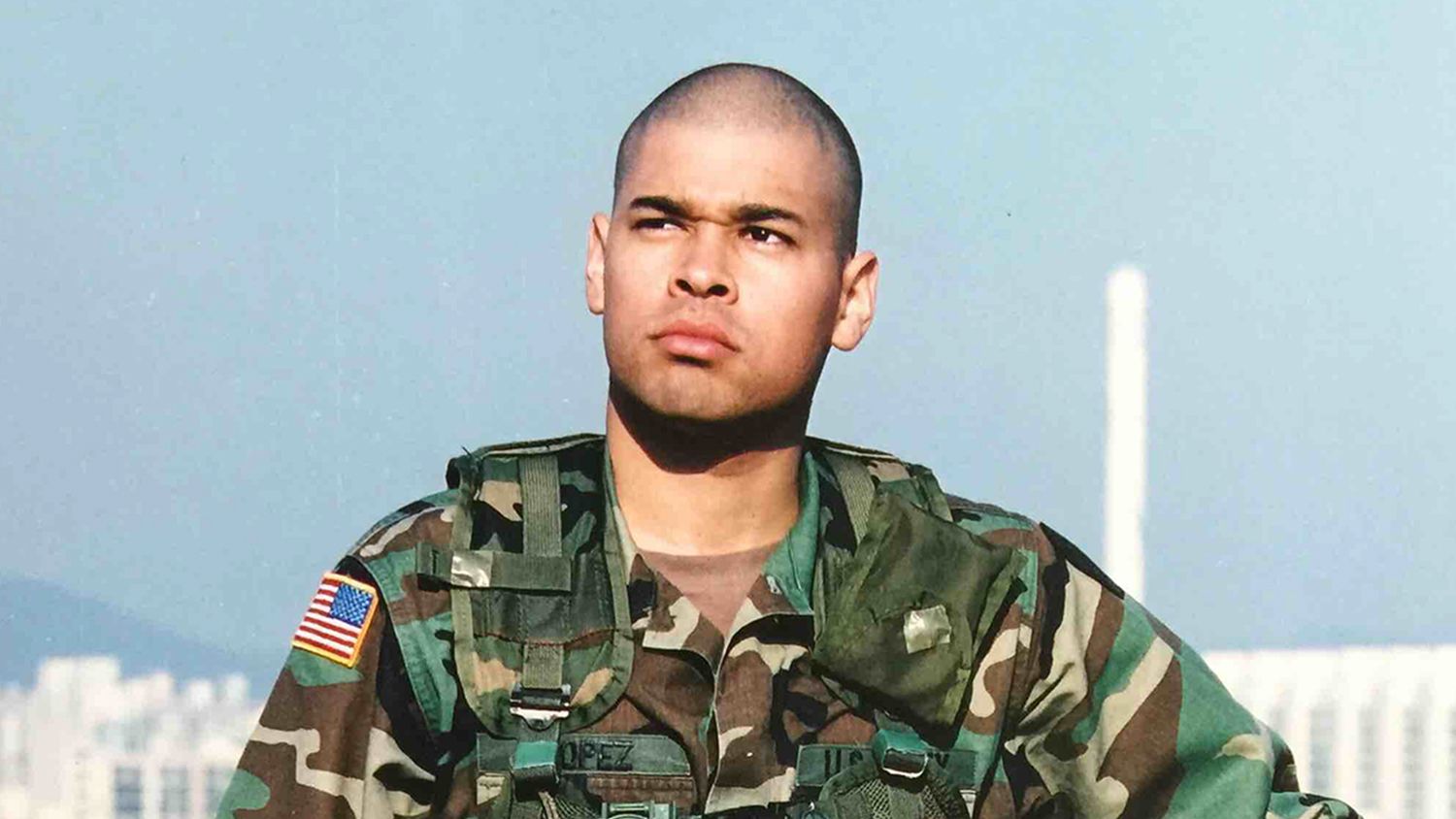 Food Science Student Mario Lopez in Army Uniform, Korea 2004