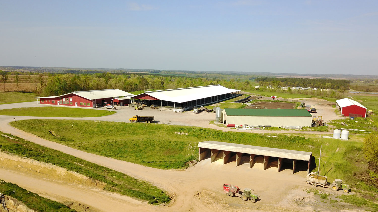 Aerial view of a dairy operation in North Carolina.